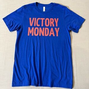 UNISEX T-SHIRT VICTORY MONDAY ROYAL BLUE SIZE MEDIUM 100% USA COTTON CANVAS